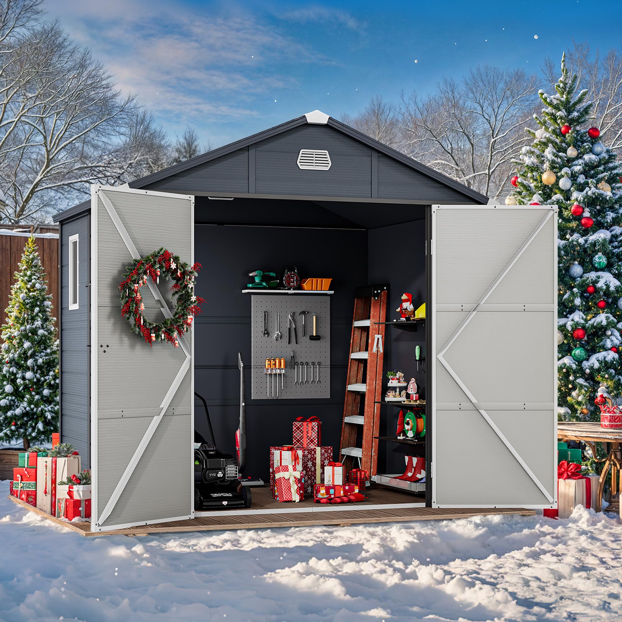 Amazon.com : YITAHOME 8x6.2FT Outdoor Storage Shed w/o Floor, All